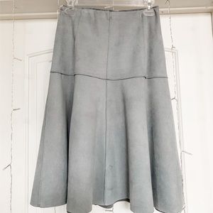 ZARA BASIC Gray Suede A-Line Skirt